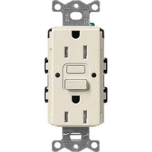 Lutron Claro 15A Tamper-Resistant GFCI Outlet, Pumice